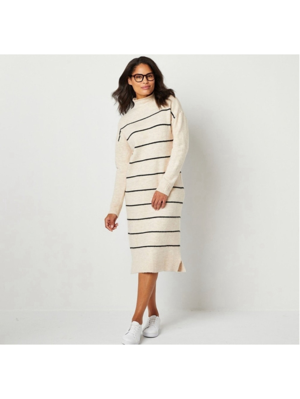 NEW ABBOTT ELEMENTARY Striped LONG SLEEVE SWEATER Dress 3X $69